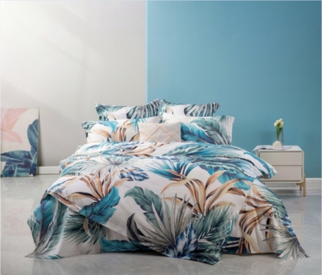 Digital gedruckte Baumwolldecken-Twin-XL-Blumendecken-Set