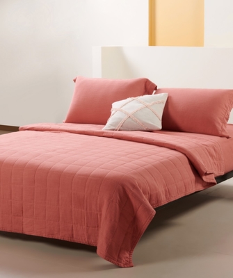 OEM Rayon Linen Quilt Set Solid Nachhaltig Verbrannte Orange Quilt Set