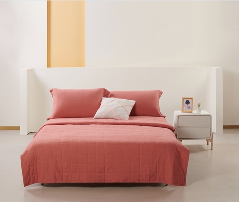 OEM Rayon Linen Quilt Set Solid Nachhaltig Verbrannte Orange Quilt Set