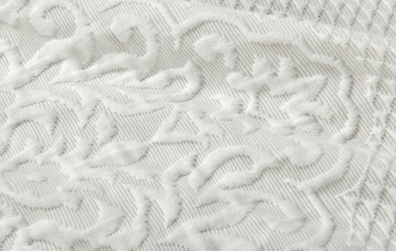Hellgrauer Duschvorhang Jacquard 95% Baumwolle 5% recyceltes Polyester