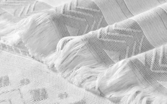 Polyester-Baumwolle Jacquard-Duschvorhang Grau gestreifter Duschvorhang
