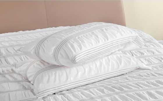 Seersucker Baumwolle Recycling Polyester Decke Set Nachhaltige weiße Decke Cover King