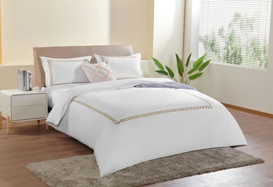 Baumwollbroderierte Decke Set Nachhaltige weiße bestickte Decke