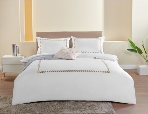 Baumwollbroderierte Decke Set Nachhaltige weiße bestickte Decke