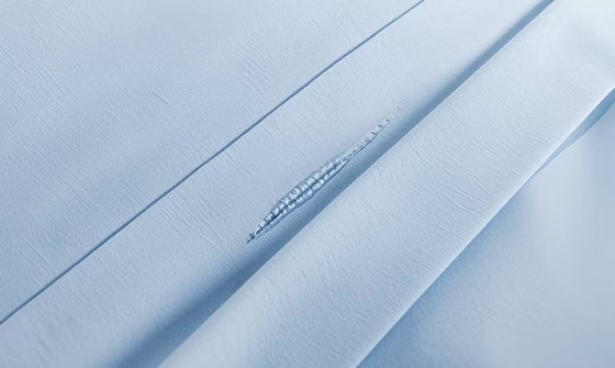 Seersucker-Bettwäsche-Set aus Baumwolle und recyceltem Polyester, nachhaltig, hellblau, Bettbezug, King-Size