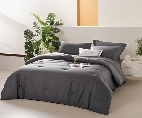 OEM Tencel Lyocell Bettwäsche-Set Dunkelgrau Bequeme Einzelbett-Bettwäsche-Sets