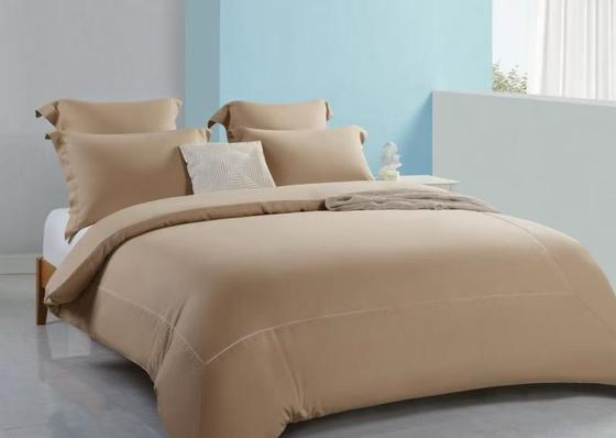 Tencel-Leinen-Bettbezug Queen, komfortabel, hellbraun