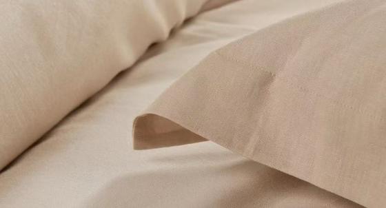 Tencel-Leinen-Bettbezug Queen, komfortabel, hellbraun