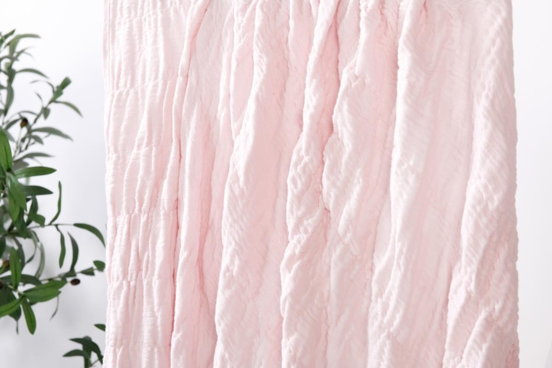 100% Baumwolle Seersucker Decke Rosa Bettdecke King Size Chic und gemütlich