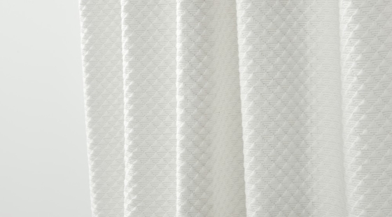 Hellgrauer Duschvorhang Jacquard 95% Baumwolle 5% recyceltes Polyester