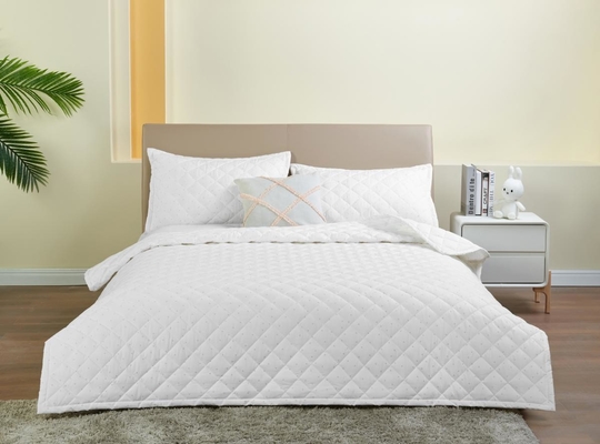 Ausgedruckte weiße Baumwolldecken-Satz