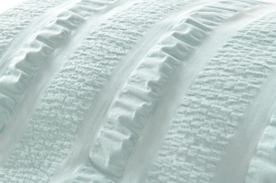 Weiße Seersucker-Kissenhülsen in Königingröße Nachhaltige Lichtgrüne Kissenhülsen